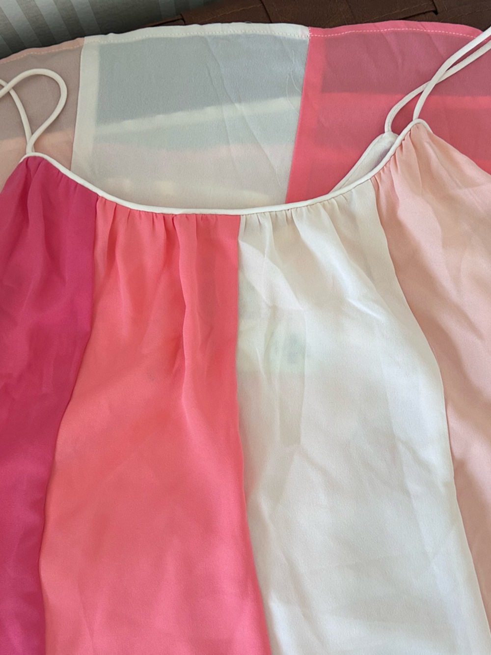 Jun & Ivy Ombré Pink Mini Dress color-block panels in pink & cream Size Small - Picture 10 of 10
